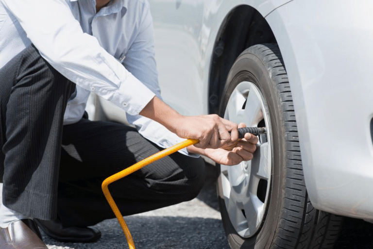 filling a bike tire