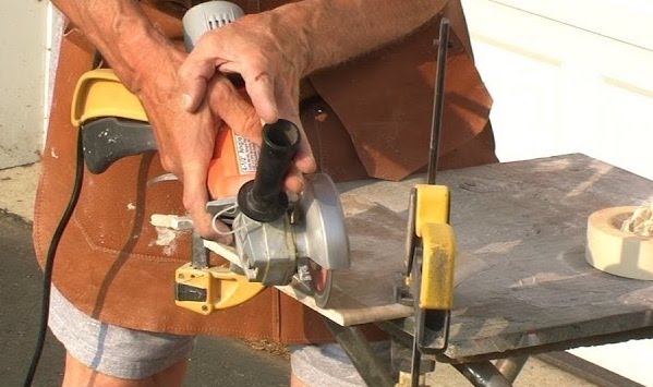 cutting tile with an angle grinder